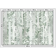 Фотообои / флизелиновые обои Узор с листьями монстеры 4 x 2,7 м