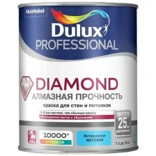 Интерьерная краска повышенной прочности DULUX Diamond Matt матовая база BW 1 л.