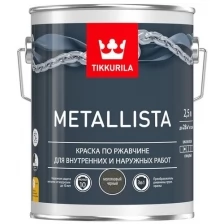 Краска по металлу TIKKURILA Metallista глянцевая молотковая черная 0,4 л.