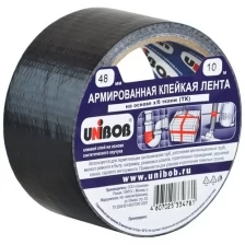 Лента клейкая армированная Unibob 48 мм x 10 м, черная