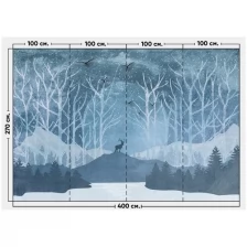Фотообои / флизелиновые обои Олень в лесу зимней ночью 4 x 2,7 м