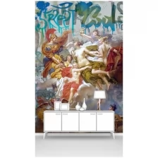 Фотообои на стену первое ателье "Римское искусство на фоне современных граффити" 100х170 см (ШхВ), флизелиновые Premium
