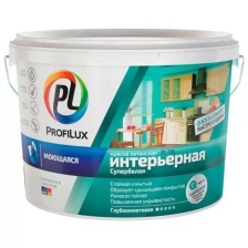 Краска для стен и потолков для влажных помещений латексная Profilux ВД PL-13L глубокоматовая супербелая база 1 3 кг.