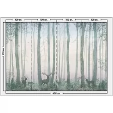 Фотообои / флизелиновые обои Олени в тихом лесу 4 x 2,7 м