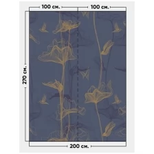 Фотообои / флизелиновые обои Цветы и птицы на синем 2 x 2,7 м
