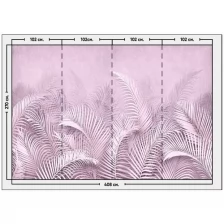 Фотообои / флизелиновые обои 3D Пальмовые листья серые 4,08 x 2,7 м
