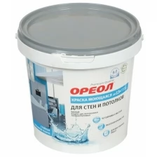 Ореол Краска водно-дисперсионная для стен и потолков моющаяся белая 3кг