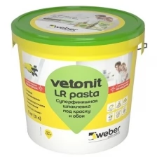 Вебер.ветонит ЛР Паста шпатлевка готовая под покраску (5кг) / WEBER.VETONIT LR Pasta готовая суперфинишная шпаклевка под покраску (5кг)