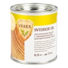 Масло для дерева для внутренних работ Veres Oil Interior №17, полуматовое, 0,9 л, золотой бор