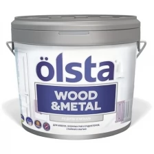 Краска Olsta Wood and Metal Глянцевая Белая база A 0,9 л