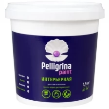 Краска интерьерная для стен и потолков Pelligrina Paint, акриловая, белоснежная, 1,5 кг