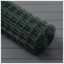 Сетка сварная, 1,5 × 10 м, ячейка 50 × 50 мм, d = 1,6 мм, металл с ПВХ покрытием, зелёная