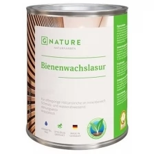 GNature 471, Bienenwachslasur Краска - лазурь для деревянных поверхностей с пчелиным воском, для внутренних работ, матовая, белая база 0,75 л