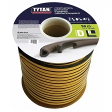 Уплотнитель промышленный D-профиль Tytan Professional, 21 x 15 мм, бухта 50 м, черный