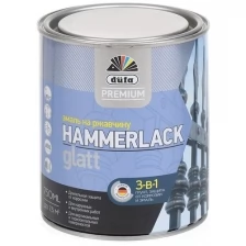 Эмаль на ржавчину DUFA МП00-000739, Premium Hammerlack 3 в 1, 0.75 л, гладкая серая RAL 7040