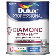 краска Dulux Diamond Extra Matt , 9л, белая, светлые тона