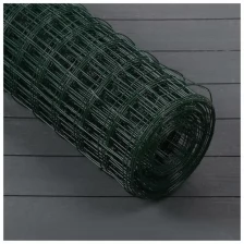 Сетка сварная, 1,8 × 10 м, ячейка 50 × 50 мм, d = 1,6 мм, металл с ПВХ покрытием, зелёная