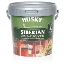 ЭКО-лазурь для дерева Husky Siberian полуматовая, белая 0,9л