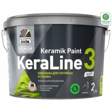 Краска акриловая Dufa Premium KeraLine 3 моющаяся матовая белый 9 л