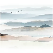 Фотообои Fotooboikin "Горы в тумане" 300х270 см