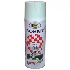 Краска аэрозольная белая блестящая Bosny (RAL 9003) 400 мл