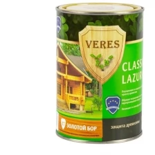 Декоративная пропитка для дерева Veres Classic Lazura №17, матовая, 0,9 л, золотой бор