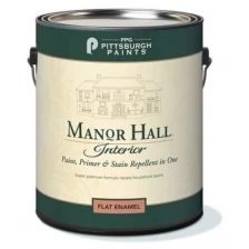 PPG Manor Hall Interior "Flat Enamel" Краска для стен и потолков (под колеровку, глубокоматовая, база 82-120, 3,78 л)