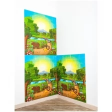 Самоклеящиеся обои для стен, стеновые панели 3D ПВХ Dolleks "Сказочный восход", самоклеящиеся панели на стену, 10 шт