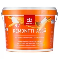 Tikkurila Remontti Assa Стойкая к мытью краска для стен и потолков (белый, полуматовый, база A, 0,9 л)