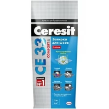 Затирка для узких швов до 6 мм Ceresit СЕ 33 Comfort 85 серо-голубая 2 кг