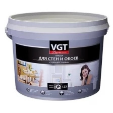 Краска для стен и обоев VGT PREMIUM IQ 123 база А, белая, матовая (2л)