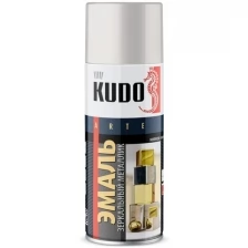 Краска универсальная KUDO "MIRROR FINISH", хром зеркальный, металлик, аэрозоль, 520 мл, комплект 12 шт.