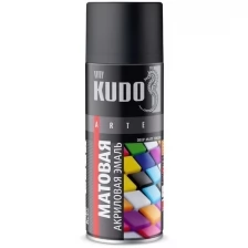 Краска универсальная KUDO "Extra Gloss Finish", акриловая, чёрная, RAL 9005, матовая, аэрозоль, 520 мл, упаковка 12 шт.