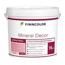 Finncolor Mineral Decor Cтруктурная декоративная штукатурка шуба (белый, фракция 1,5 мм, 16 кг)