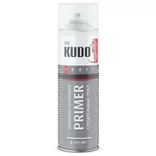 Грунт строительный KUDO, для полимерно-каучуковых материалов, прозрачный, аэрозоль, 650мл.