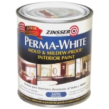 Zinsser Perma-White Mold & Mildew-Proof Interior Paint "Satin" Краска для стен и потолков (белая, полуматовая, 0,946 л)