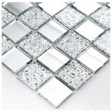 Зеркальная мозаика 300х300 мм с чипами 25х25мм., 5 шт. / Фартук кухонный на стену панель / плитка мозаика / панели для ванной / плитка декоративная