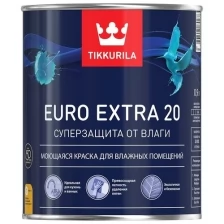 Tikkurila Euro Extra 20 / Тиккурила Евро Экстра 20 полуматовая краска 0,9 литра База "А"