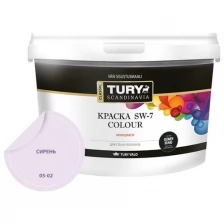 Краска для стен и потолков TURY SW-7 Colour акриловая моющаяся матовая цвет Сочный Персик, 2.4 кг