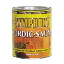 SYMPHONY Пропитка для дерева без запаха с антисептиком для бани и сауны Symphony Nordic Sauna 0,9 л , Солома