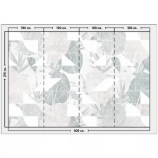Фотообои / флизелиновые обои Графика с листьями 4 x 2,7 м