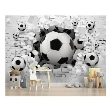 Фотообои виниловые на флизелиновой основе Polimar "Футбольный мяч 3D", Арт. 14-197, 400см х 270см (ШхВ)