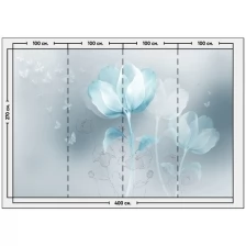 Фотообои / флизелиновые обои Голубой тюльпан 4 x 2,7 м