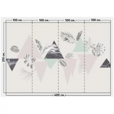 Фотообои / флизелиновые обои Треугольники и листья 4 x 2,7 м