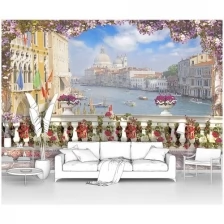 Фотообои на стену первое ателье "Вид с террасы на прекрасную Венецию" 400х270 см (ШхВ), флизелиновые Premium