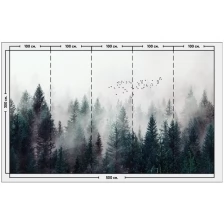 Фотообои / флизелиновые обои Туманный лес 5 x 3 м