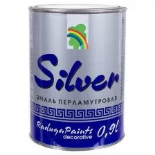 краска эмаль Silver вд-ак 117 декоративная художественная акриловая перламутровая 0.9л цвет серебро для наружных и внутренних работ без запаха