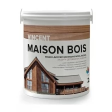 Краска-лазурь для древесины Vincent Maison en Bois база А, белая, шелковисто-глянцевая (2л)