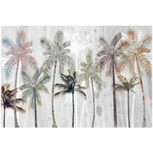 Фотообои / флизелиновые обои Цветные пальмы на сером 4 x 2,7 м