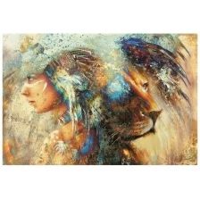 Фотообои Milan Женщина-лев, M 603, 200х135 см, виниловые на флизелиновой основе